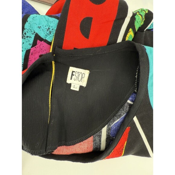 Women’s Vintage 80’s F STOP Graphic Print Short Sleeve Size LARGE Retro Y2k 90's - Picture 9 of 9